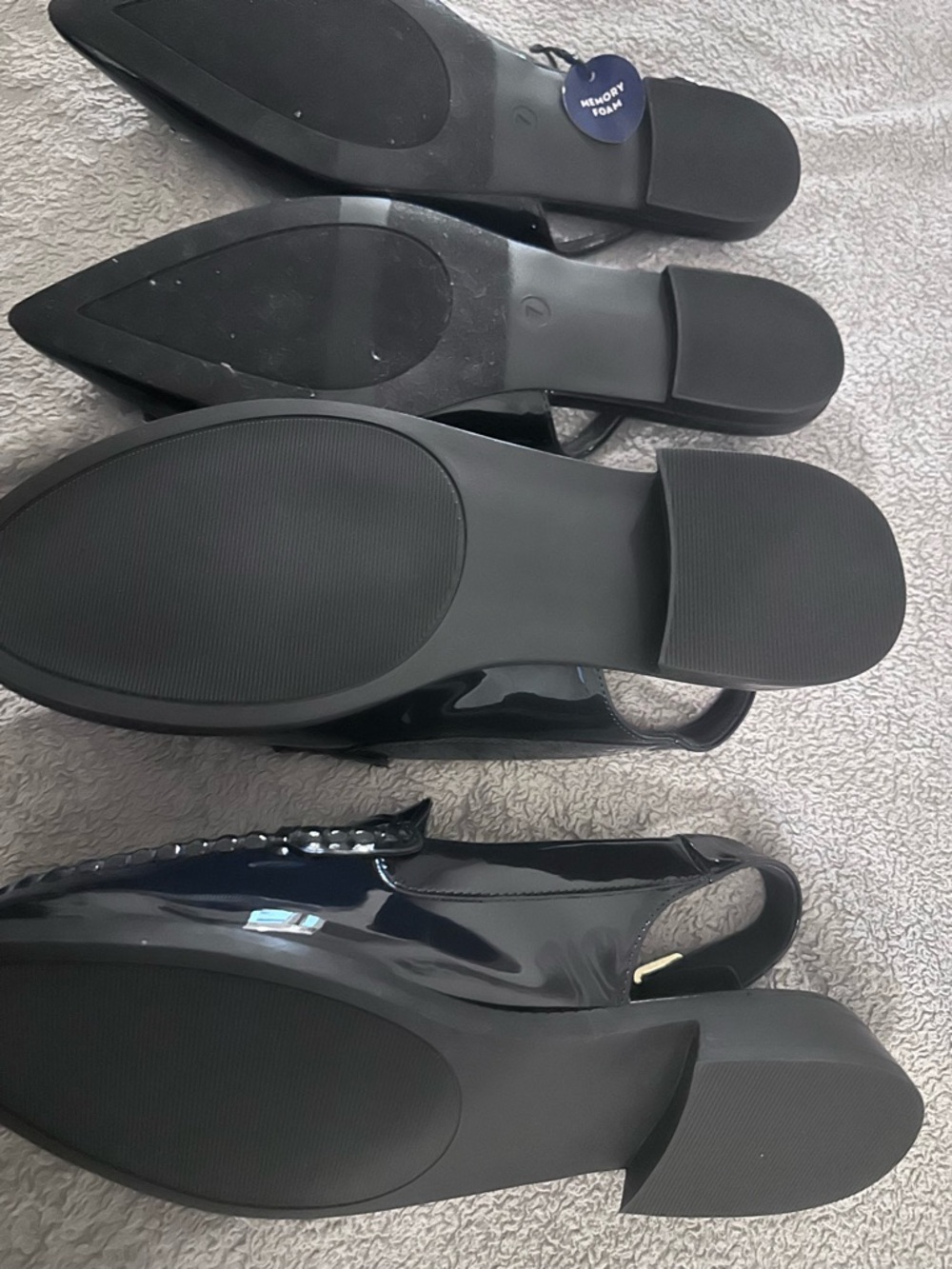 Apt. 9 Black Patent Slingback Flats with Crystal Buckle - Picture 3 of 3